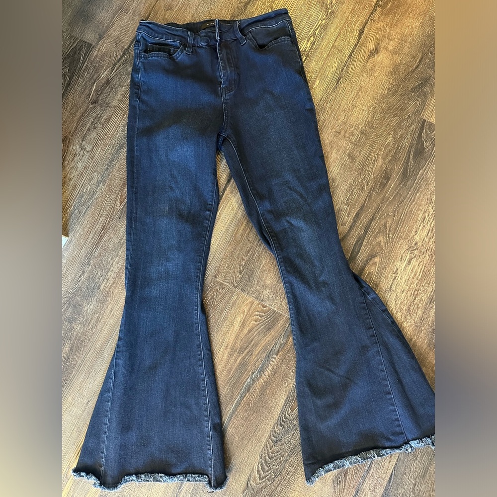 Flying Monkey high rise, raw hem, flare jeans